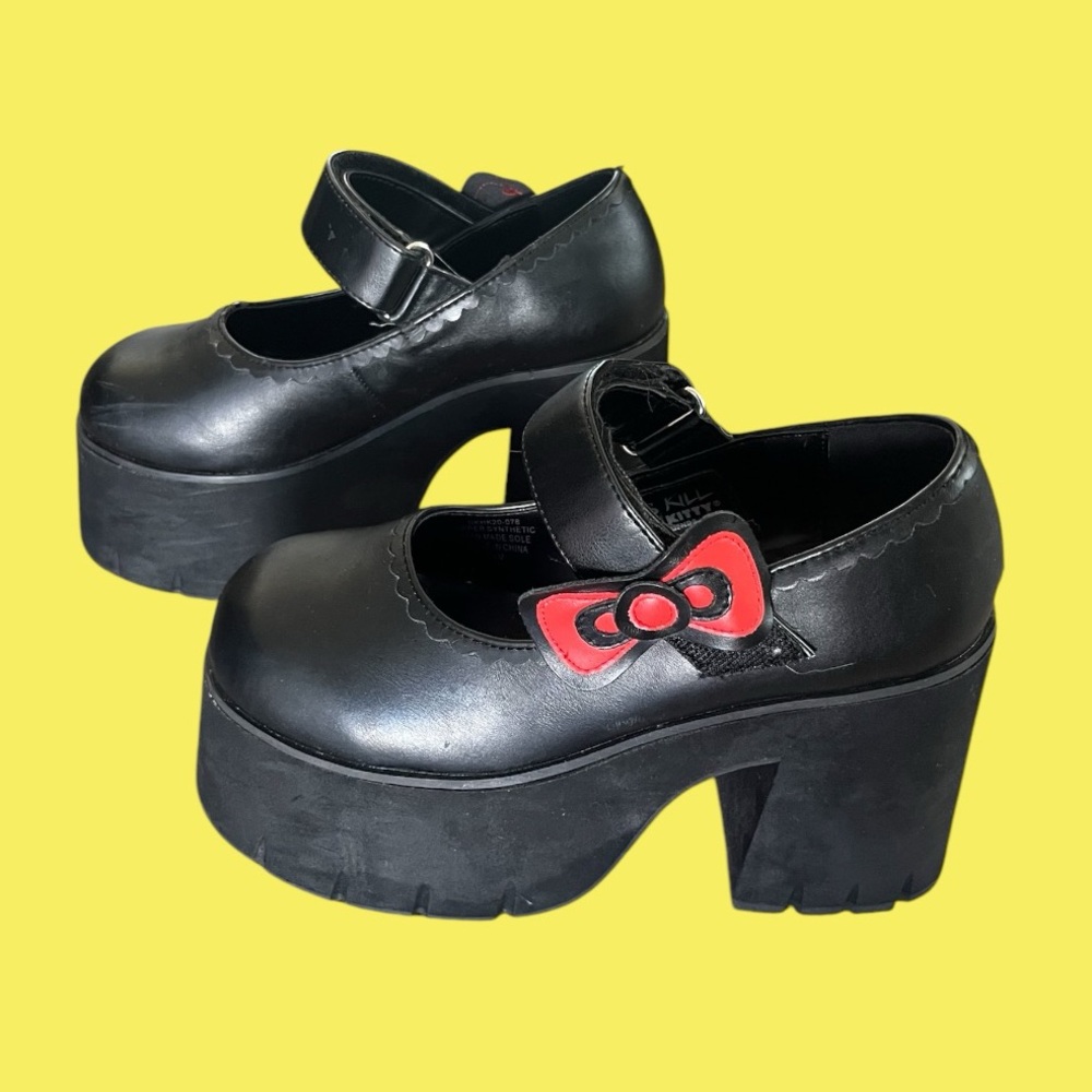 Hello Kitty x Dolls Kill Black Platform Shoes. Women’s size: 6